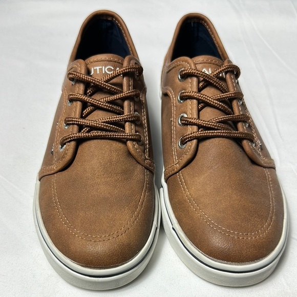 Nautica Brown Boat Shoes with White Soles - Picture 2 of 10